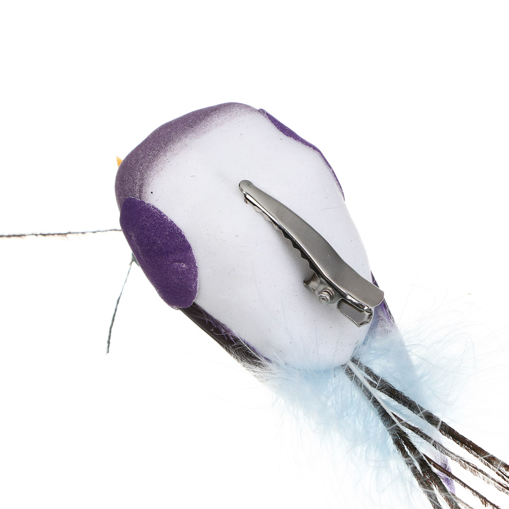 INBLOOM Птица на прищепке Павлин 18см, пенополистирол, перо, арт.№ 153-122