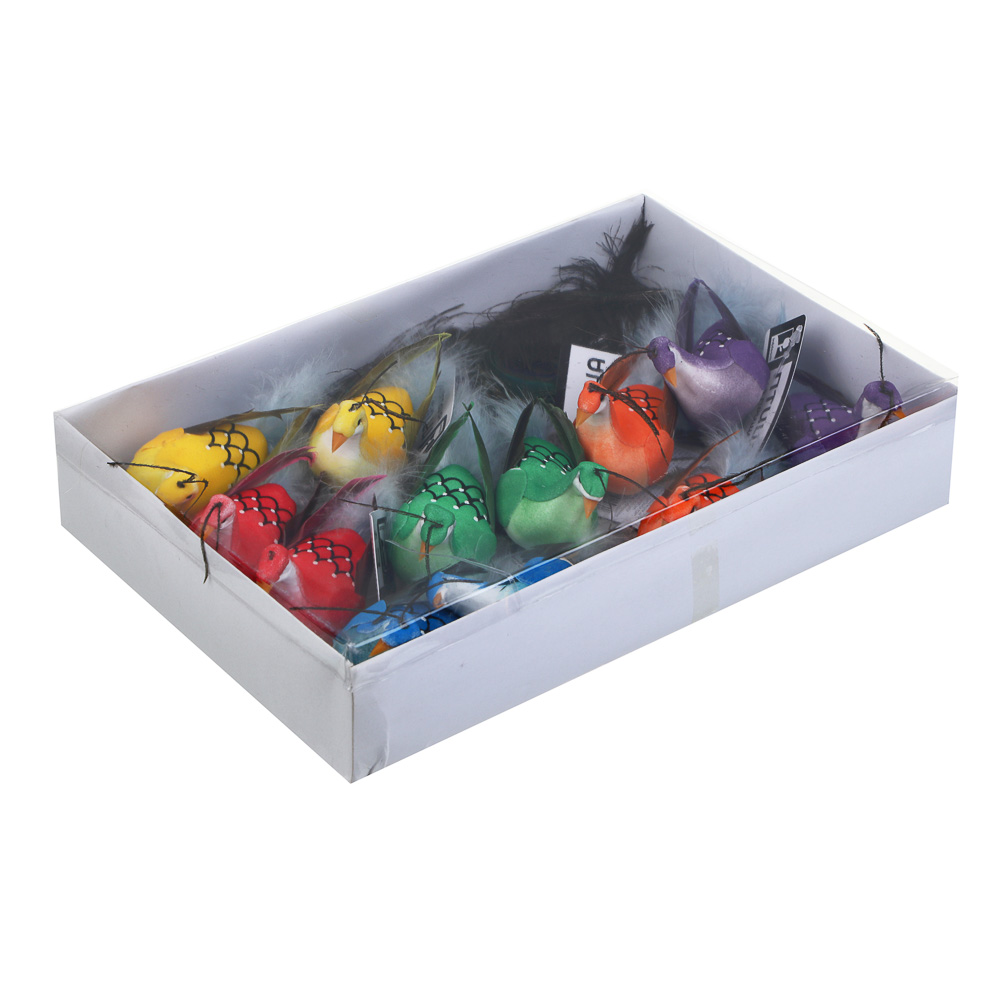 INBLOOM Птица на прищепке Павлин 18см, пенополистирол, перо, арт.№ 153-122