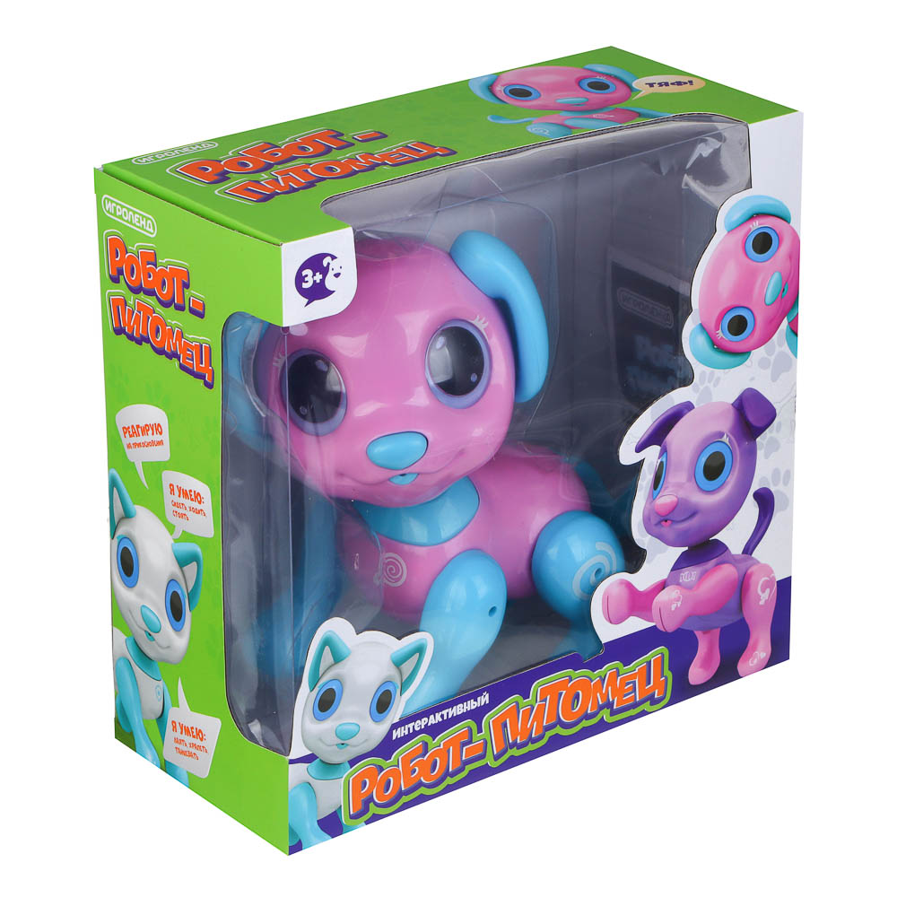 ИГРОЛЕНД Игрушка интерактивная робот-питомец, движ., звук,свет, 3ААА, ABS, 20х20х12см, 3 дизайна, арт.№ 272-651