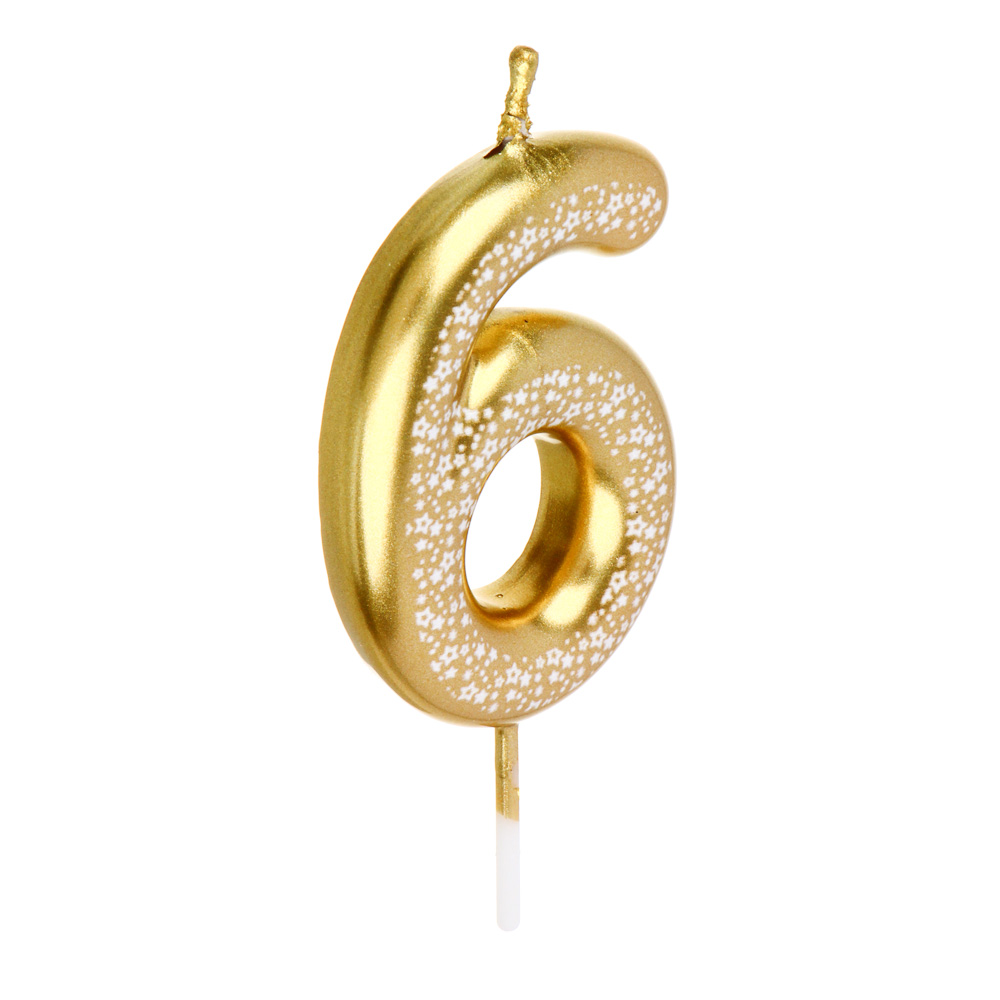 Свеча для торта - цифра тм Fntastic , 5,8 см, цвет золото с узором, парафин, пластик, (0-9), арт.№ 506-223