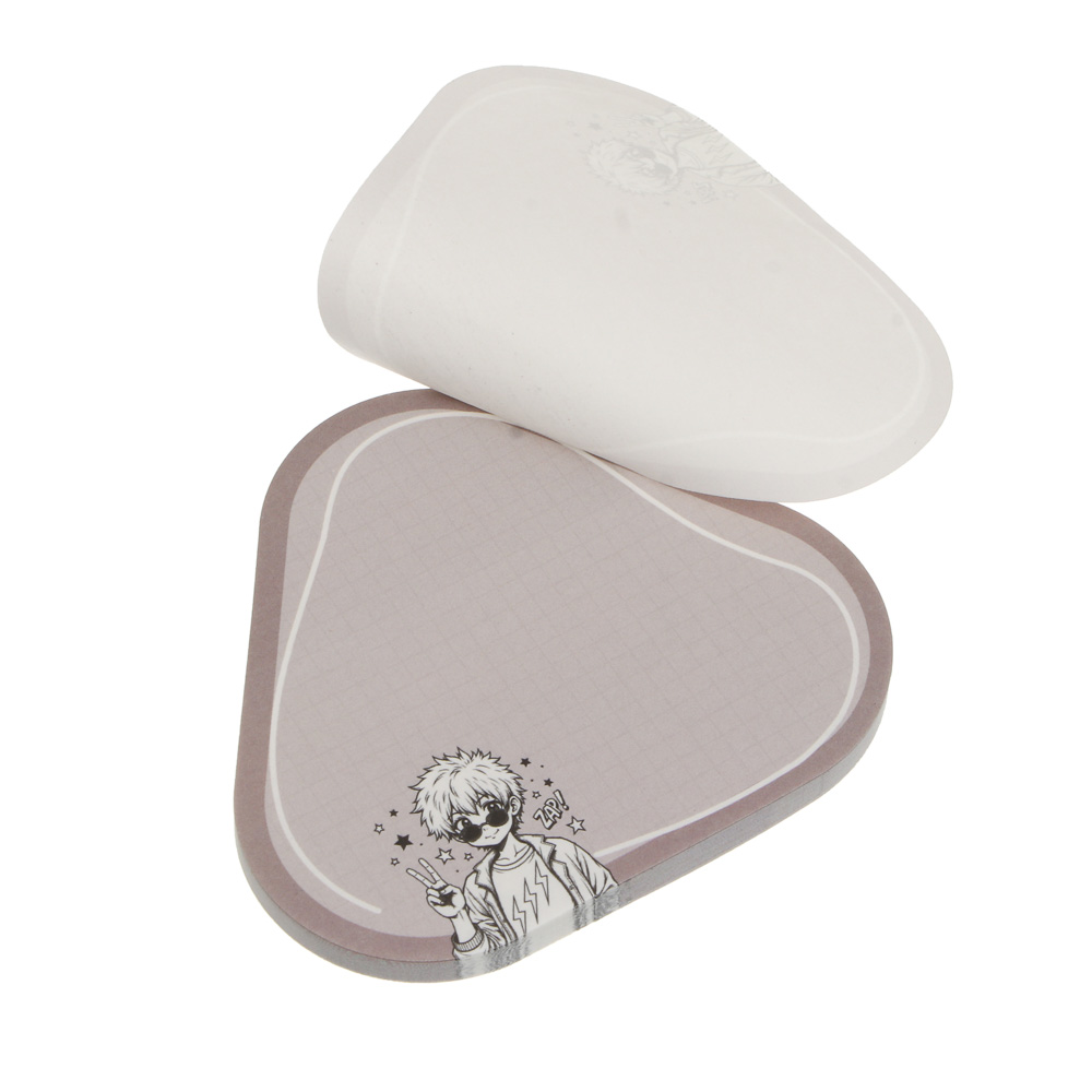 Набор клейкой бумаги для заметок, 2 блока по 50л, 80г, фигур. листы "Аниме", уп. 11х24см, арт.№ 557-124