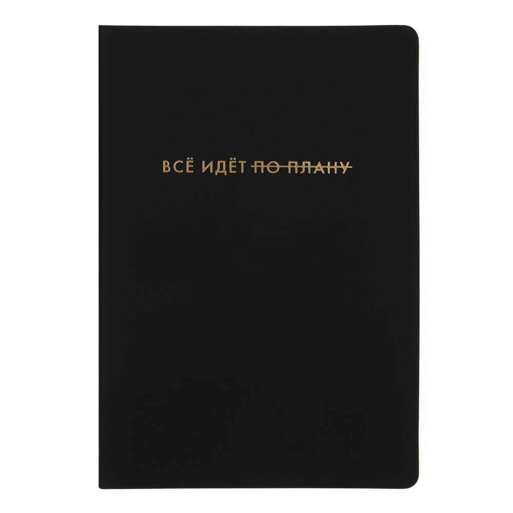 Бизнес - блокнот "ВСЕ ИДЕТ ПО ПЛАНУ" А5, 192 стр., гибкая обл., иск.кожа, золотистый срез, арт.№ 572-198