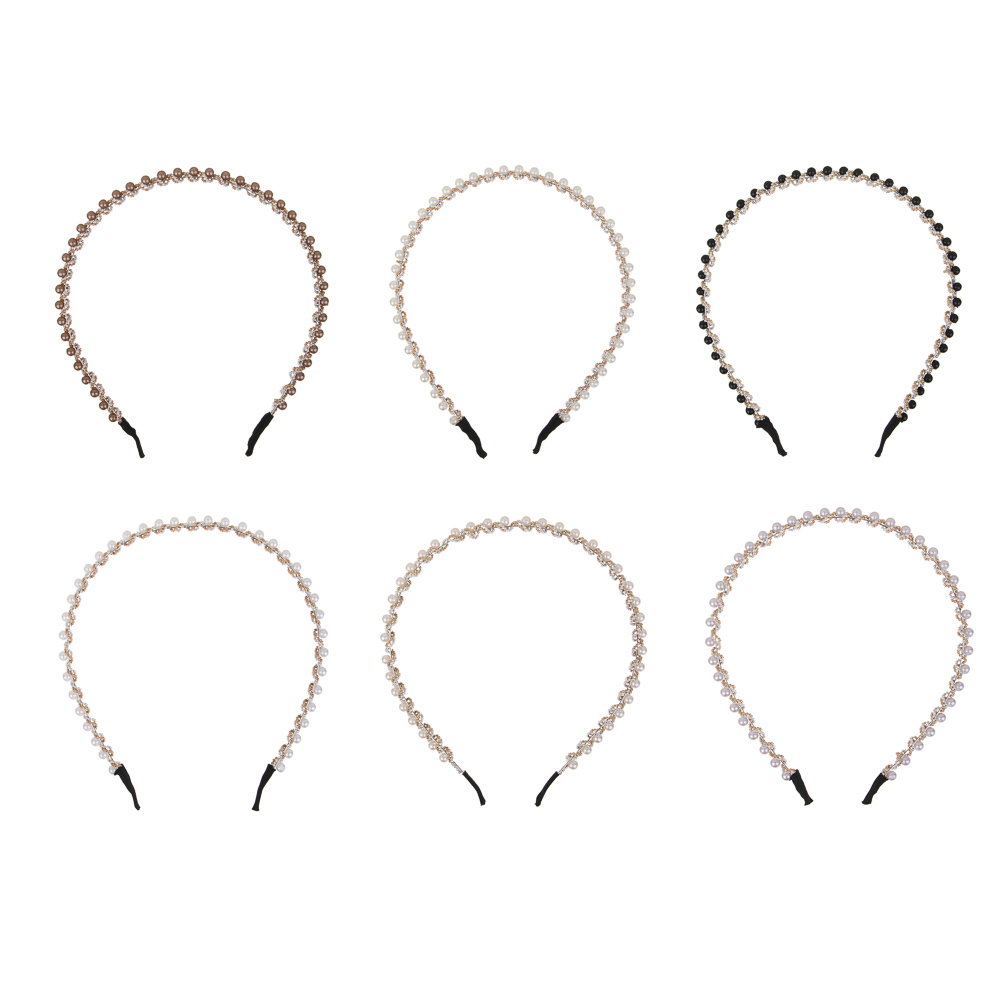 Ободок для волос ЮНИLOOK, 0,5см, пластик, металл, 6 цветов, ACS-67, арт.№ 323-013