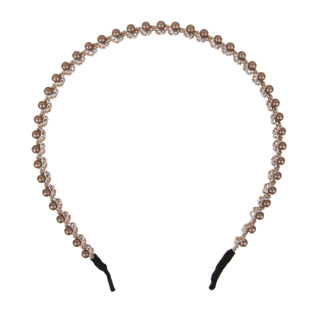 Ободок для волос ЮНИLOOK, 0,5см, пластик, металл, 6 цветов, ACS-67, арт.№ 323-013