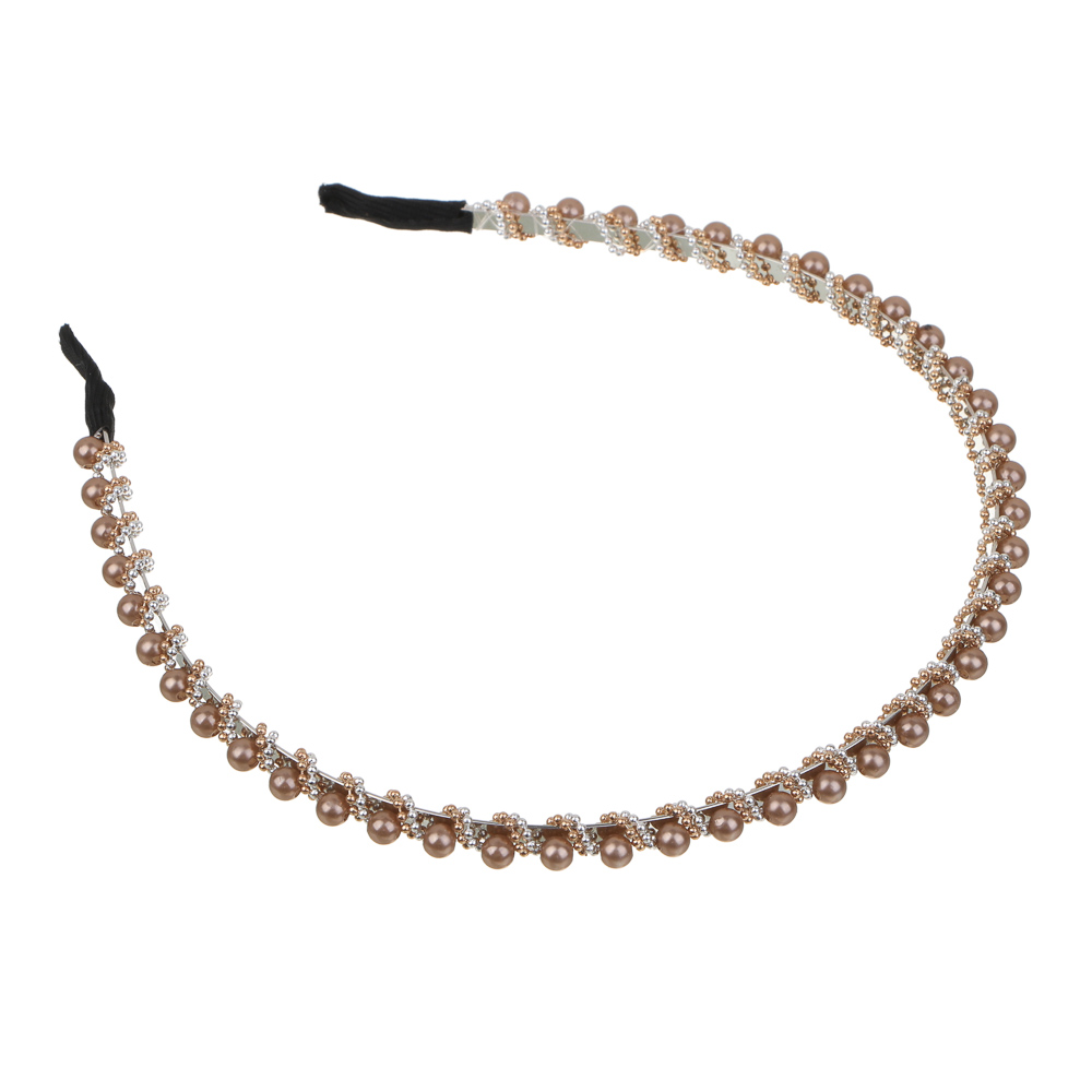 Ободок для волос ЮНИLOOK, 0,5см, пластик, металл, 6 цветов, ACS-67, арт.№ 323-013