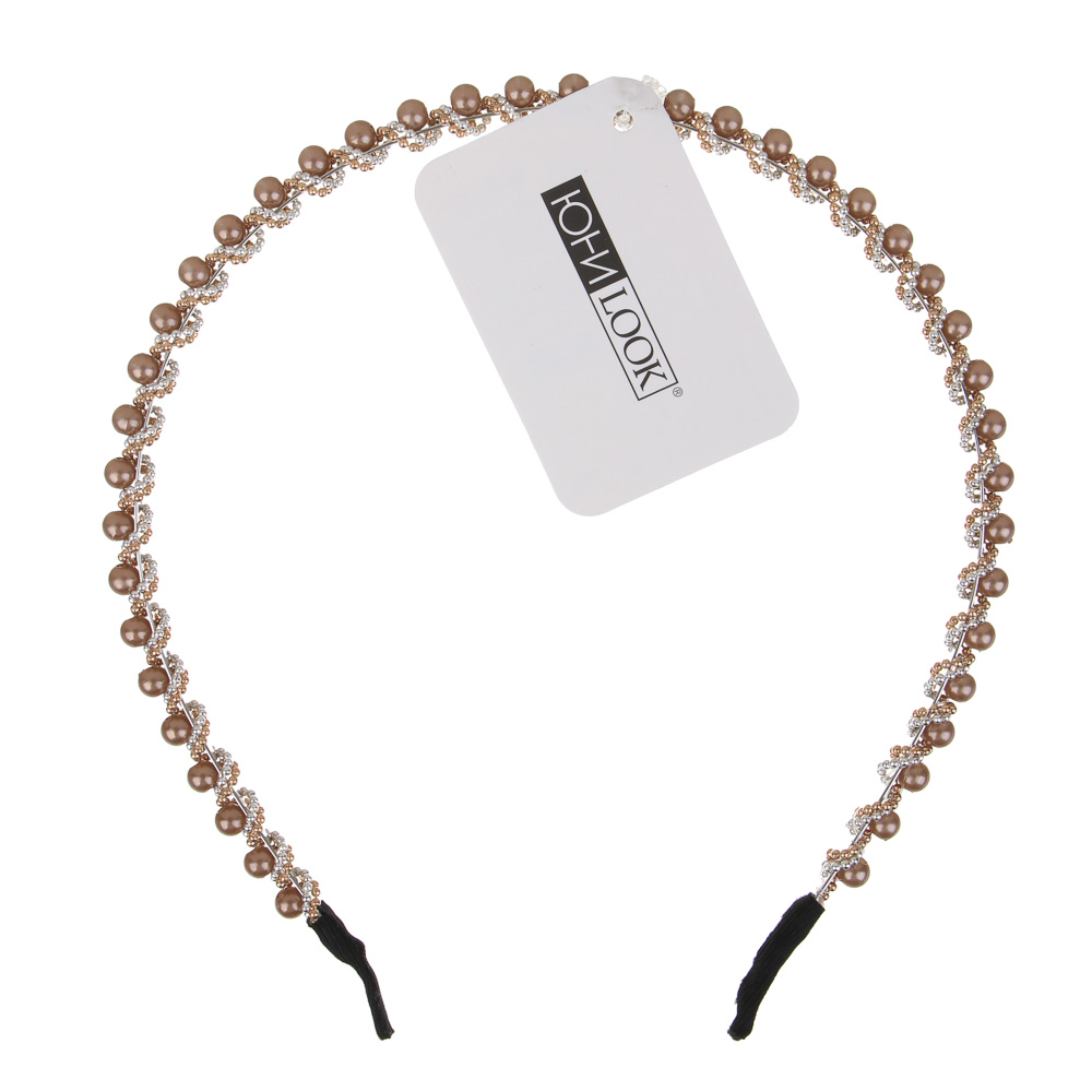 Ободок для волос ЮНИLOOK, 0,5см, пластик, металл, 6 цветов, ACS-67, арт.№ 323-013