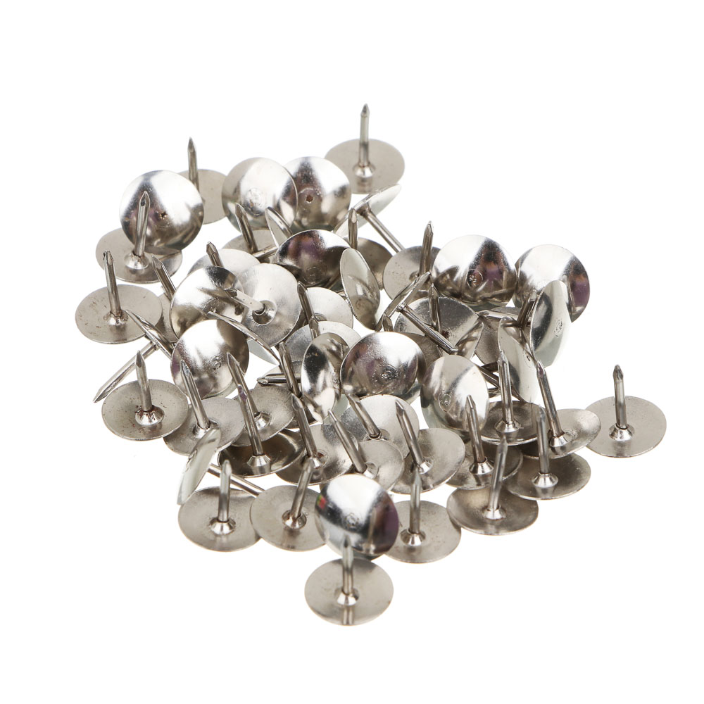 ClipStudio Кнопки канцелярские/гвоздики, никелированные, 10мм, 50шт., карт. упаковка, арт.№ 588-029