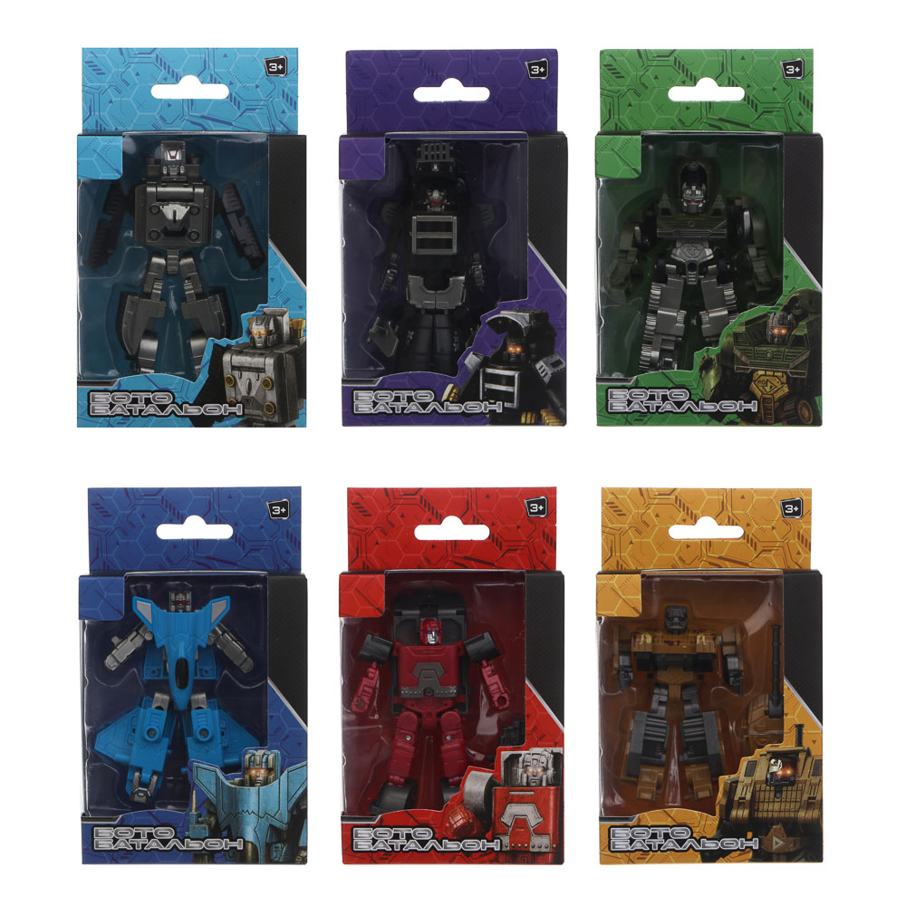 ИГРОЛЕНД Робот - трансформер военная техника "Ботобатальон", ABS, 12,5х16х5см, 6 дизайнов, арт.№ 296-109