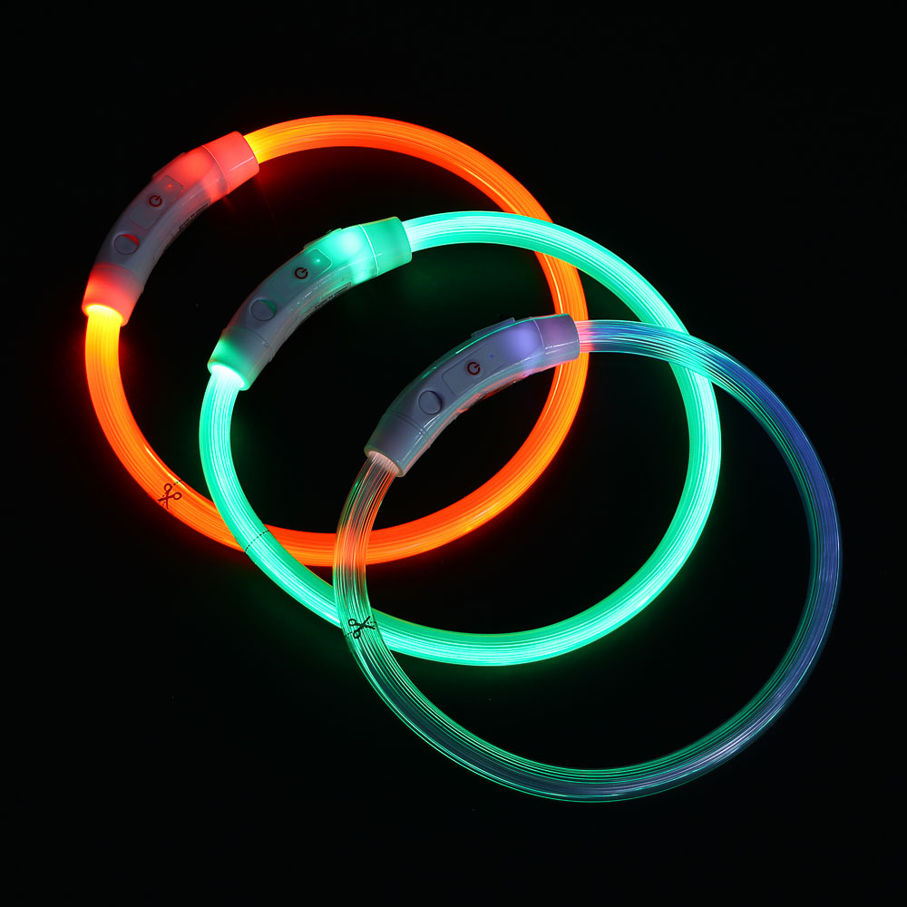 VETTA Ошейник светящийся с USB зарядкой, поливинилхлорид, ABS пластик, 52,5 см, арт.№ 273-457