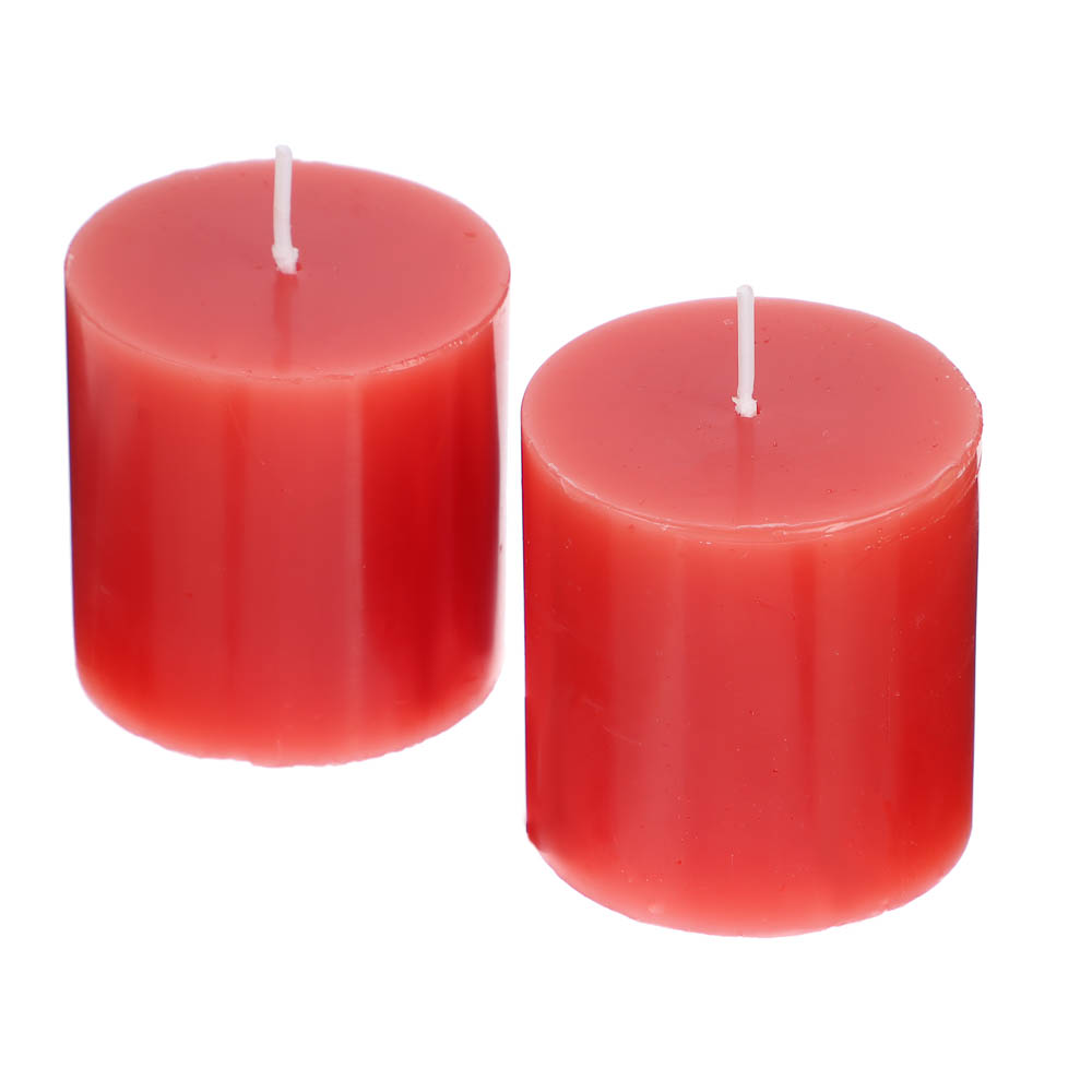 LADECOR Набор свечей, 2 шт, 5x5 см, парафин, 6 цветов, арт.№ 508-849