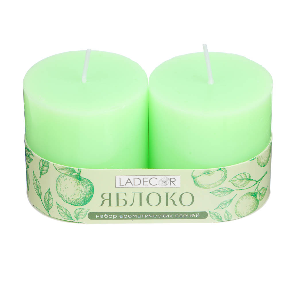 LADECOR Набор свечей, 2 шт, 5x5 см, парафин, 6 цветов, арт.№ 508-849