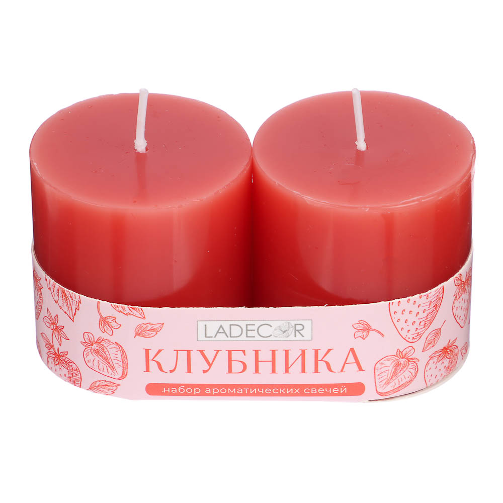 LADECOR Набор свечей, 2 шт, 5x5 см, парафин, 6 цветов, арт.№ 508-849