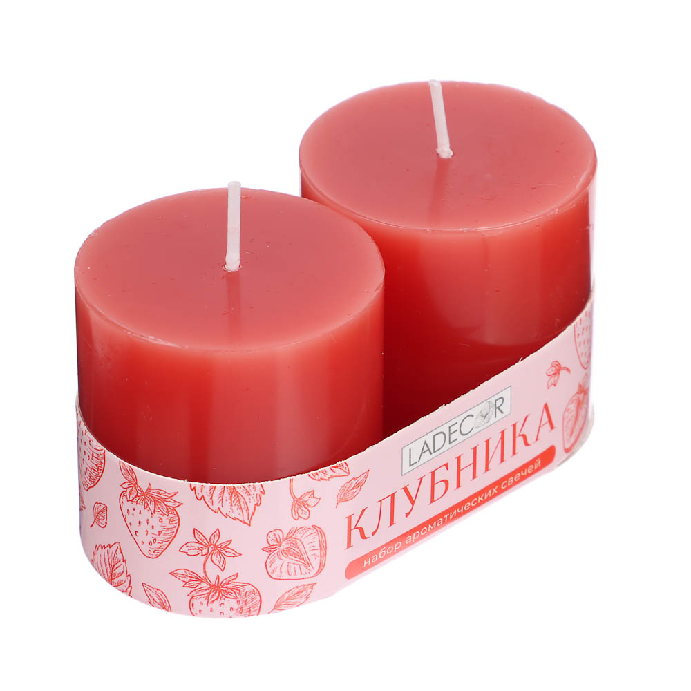LADECOR Набор свечей, 2 шт, 5x5 см, парафин, 6 цветов, арт.№ 508-849