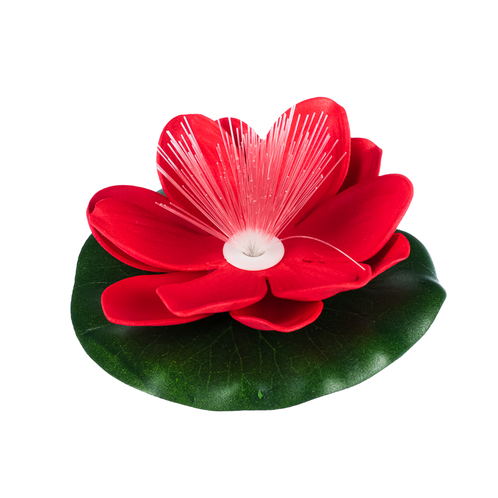 INBLOOM Лилия декоративная с подсветкой для пруда, полиэстер, 10см, LR44х3, 12 цветов, арт.№ 171-009