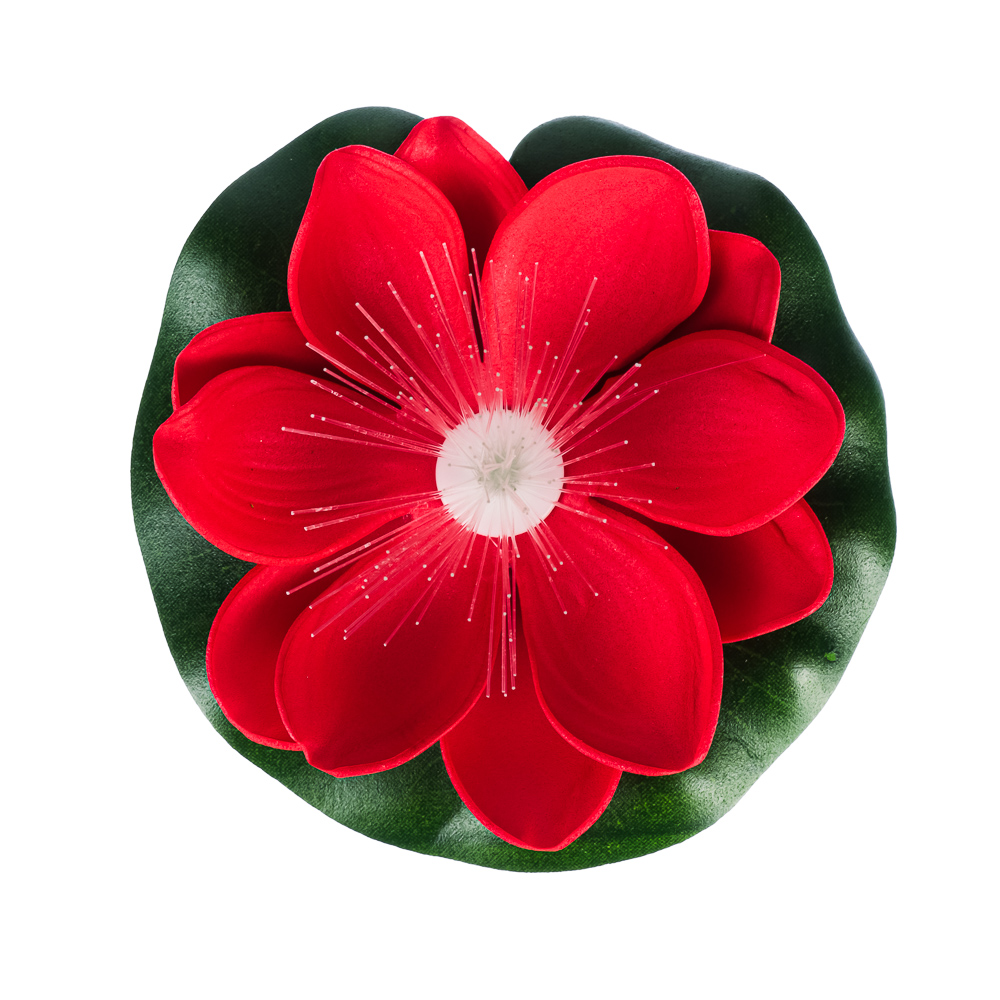 INBLOOM Лилия декоративная с подсветкой для пруда, полиэстер, 10см, LR44х3, 12 цветов, арт.№ 171-009