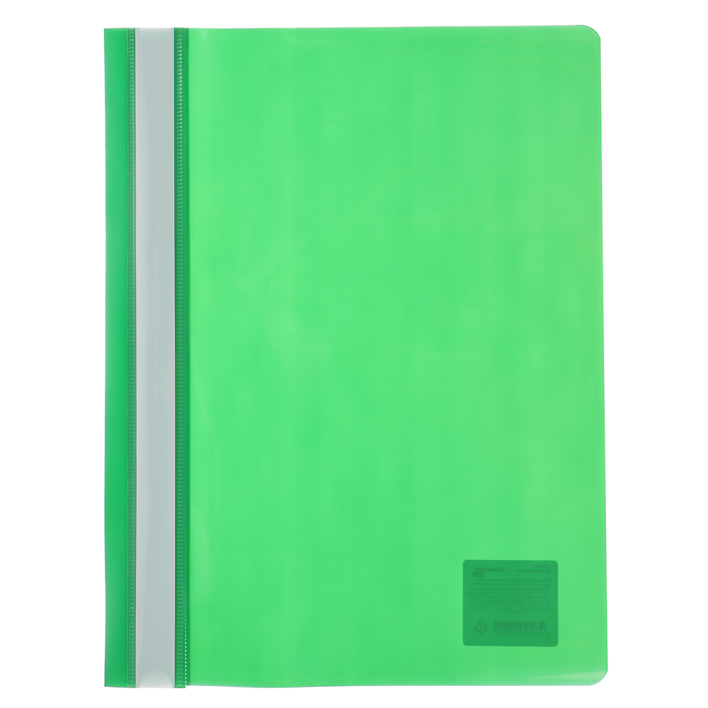 Папка-скоросшиватель с прозрачным верхним листом, Silwerhof Eco, А4, до 100 листов, 130 мкм, зеленый, арт.№ 532-075