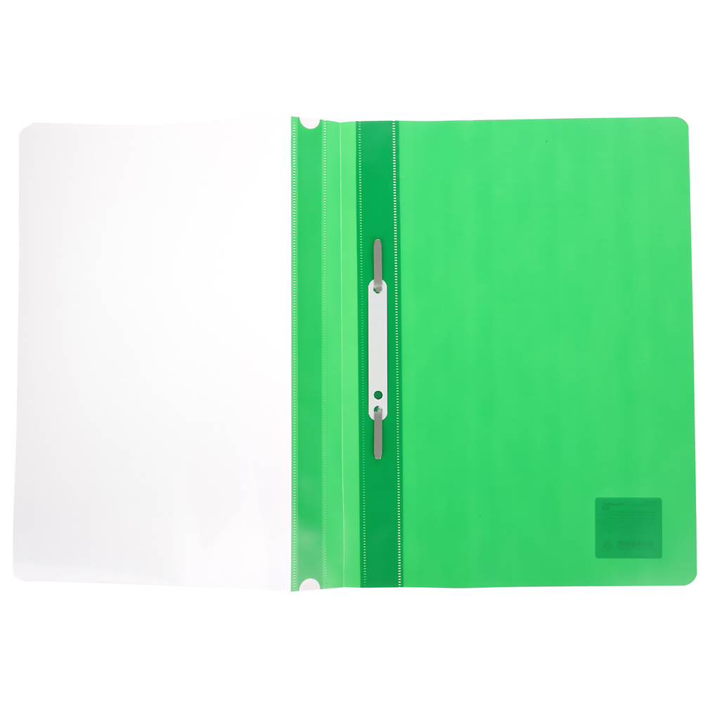 Папка-скоросшиватель с прозрачным верхним листом, Silwerhof Eco, А4, до 100 листов, 130 мкм, зеленый, арт.№ 532-075