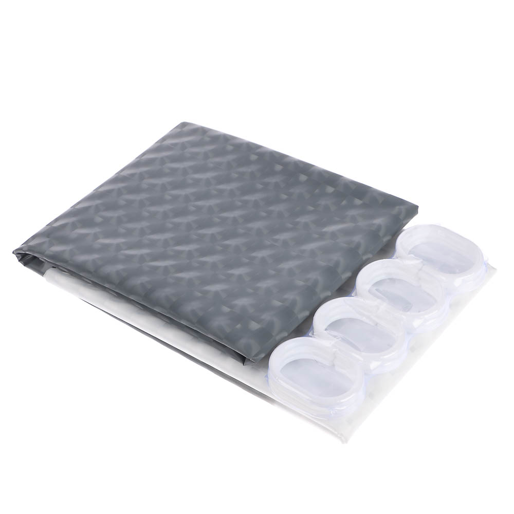 Шторка для ванной тм VETTA Кристалл Твин, ПЕВА 3D 90гр., 180x180 см, серый, арт.№ 461-651