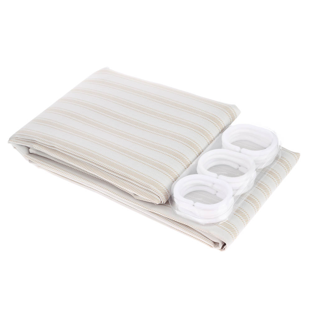 Шторка для ванной тм VETTA Ноа, полиэстер 90гр., 180x180 см, 2 цвета - бежевый, серый, арт.№ 461-654