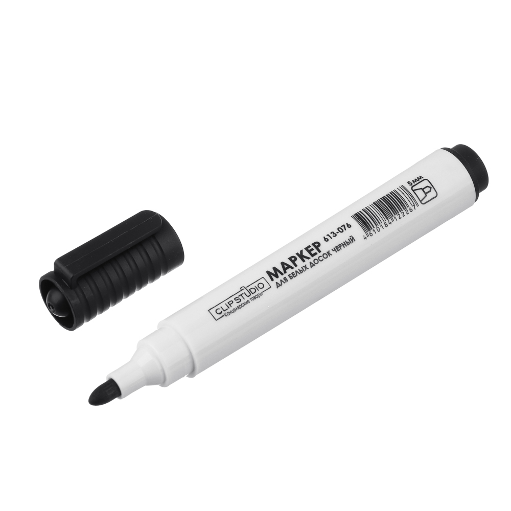 Маркер для белых досок ClipStudio черный, пулевидный, 5мм, арт.№ 613-076