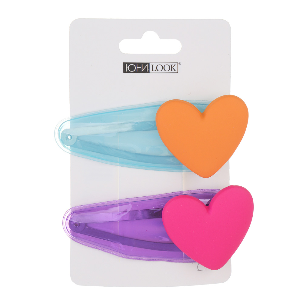 ЮНИLOOK Зажим для волос 2 шт, 7 см, металл, пластик, ПВХ, арт.1, арт.№ 321-430