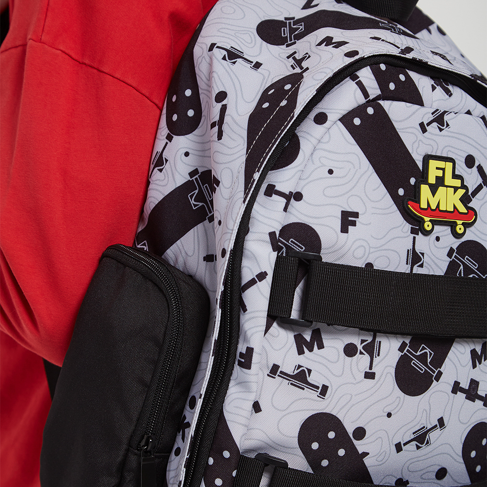 Рюкзак подростковый 42х28х16см, 1 отд., 2 карм., спинка с эрг.элемен., 2 утяж., нашив., ПЭ, "Скейт", арт.№ 555-026