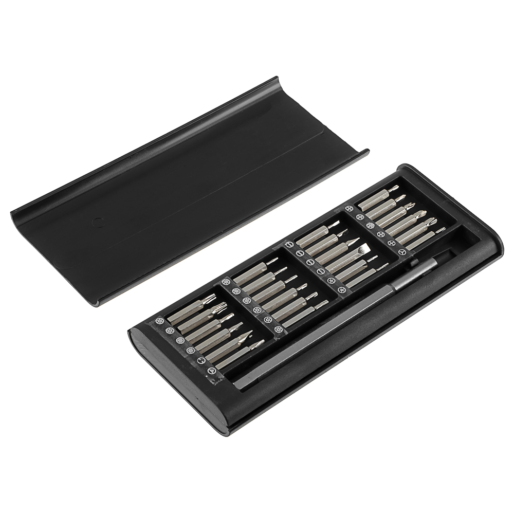 ЕРМАК Набор для точных работ 25в1: отвертка + биты 24шт (никелированные,25мм), кейс пластик.с магнит, арт.№ 736-265