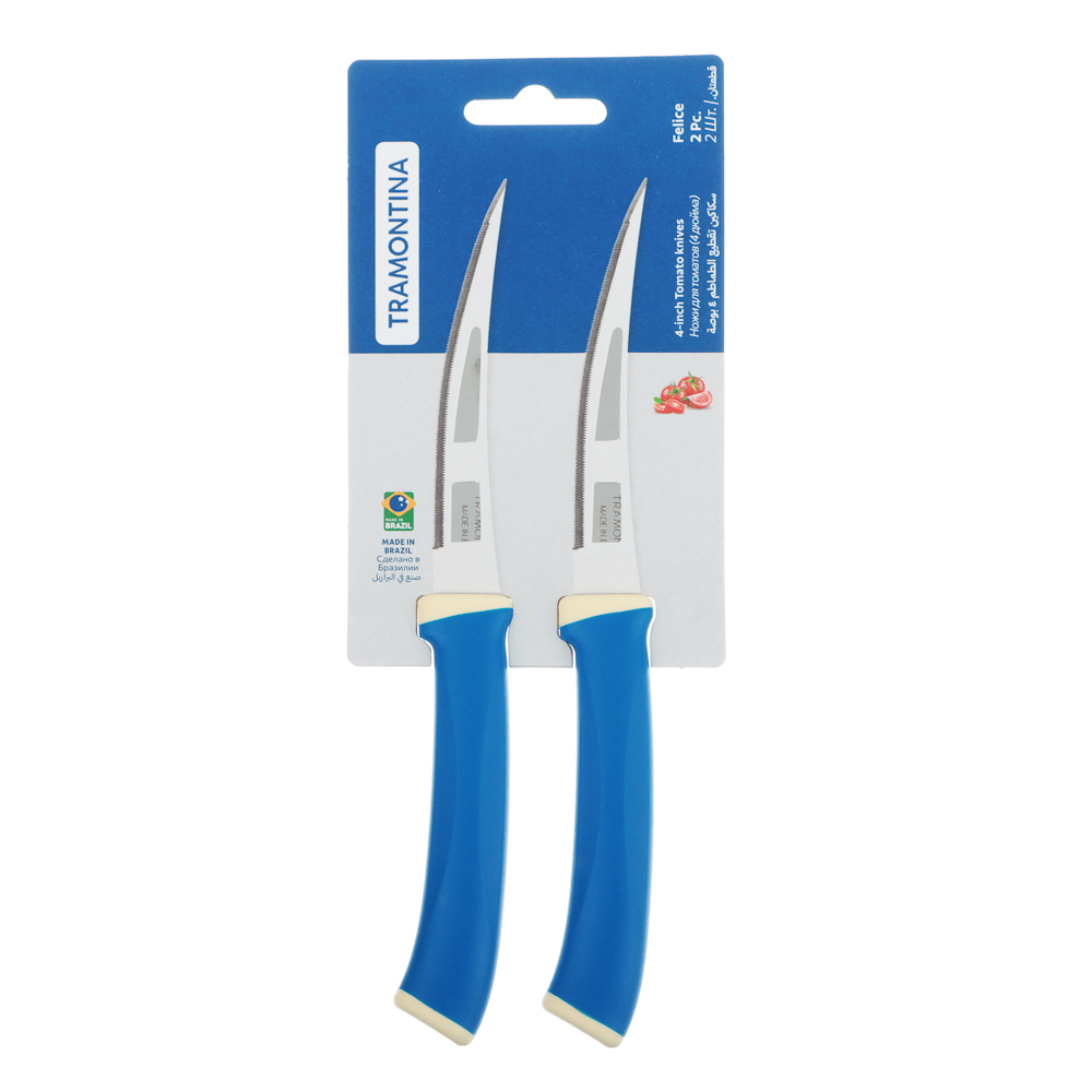 Tramontina Felice Нож для томатов 10см, картонный блистер, цена за 2шт, 23495/214, арт.№ 871-587