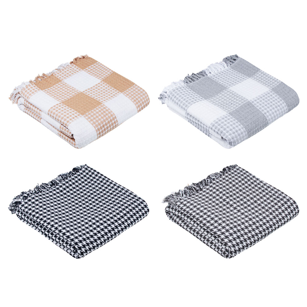 PROVANCE Ларго Плед, 200х220см, 100% хлопок, 4 дизайна, арт.№ 486-076