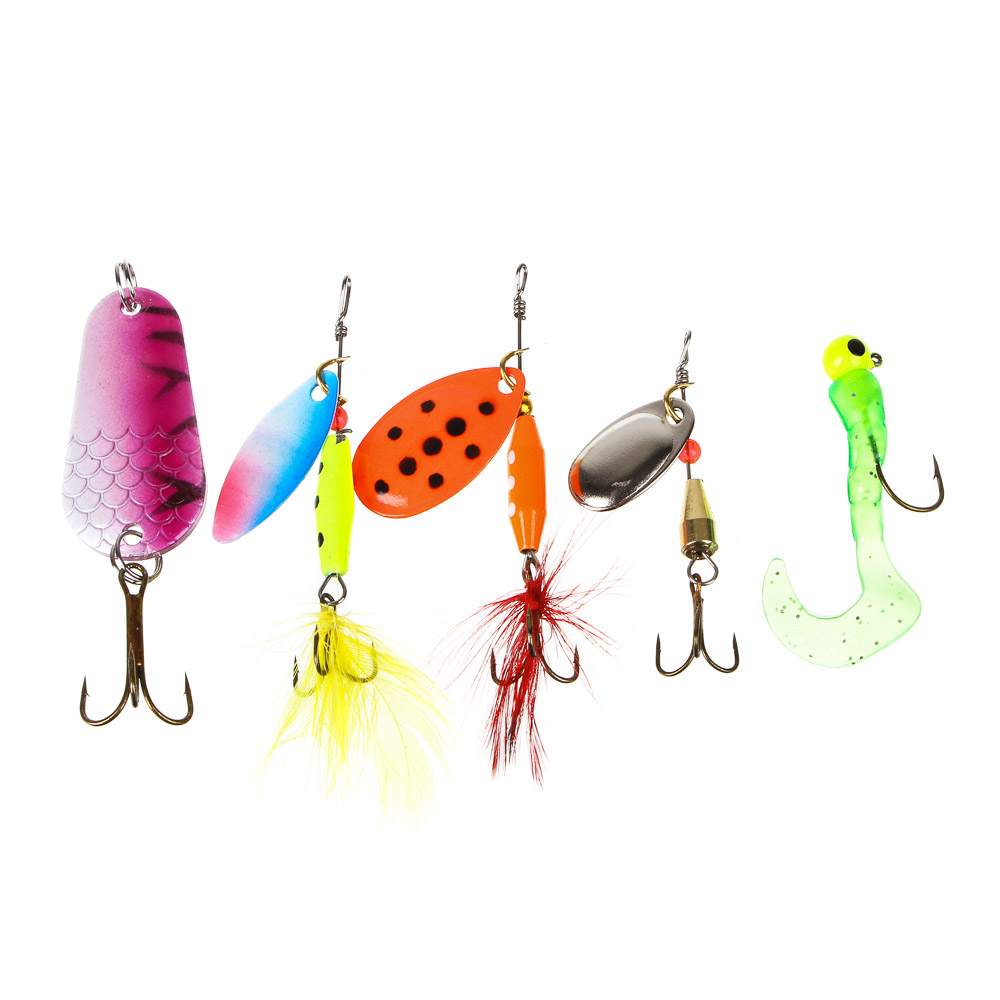 Набор спиннингиста тм AZOR FISHING, (спиннинг 2,1м, катушка с леской, 5 приманок), арт.№ 144-084