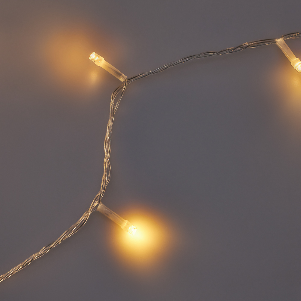 Гирлянда вьюн 14 м СНОУ БУМ, 180 LED ламп, постоянное свечение шампань, ПВХ прозрачный, 220В, 50Гц, арт.№ 384-065