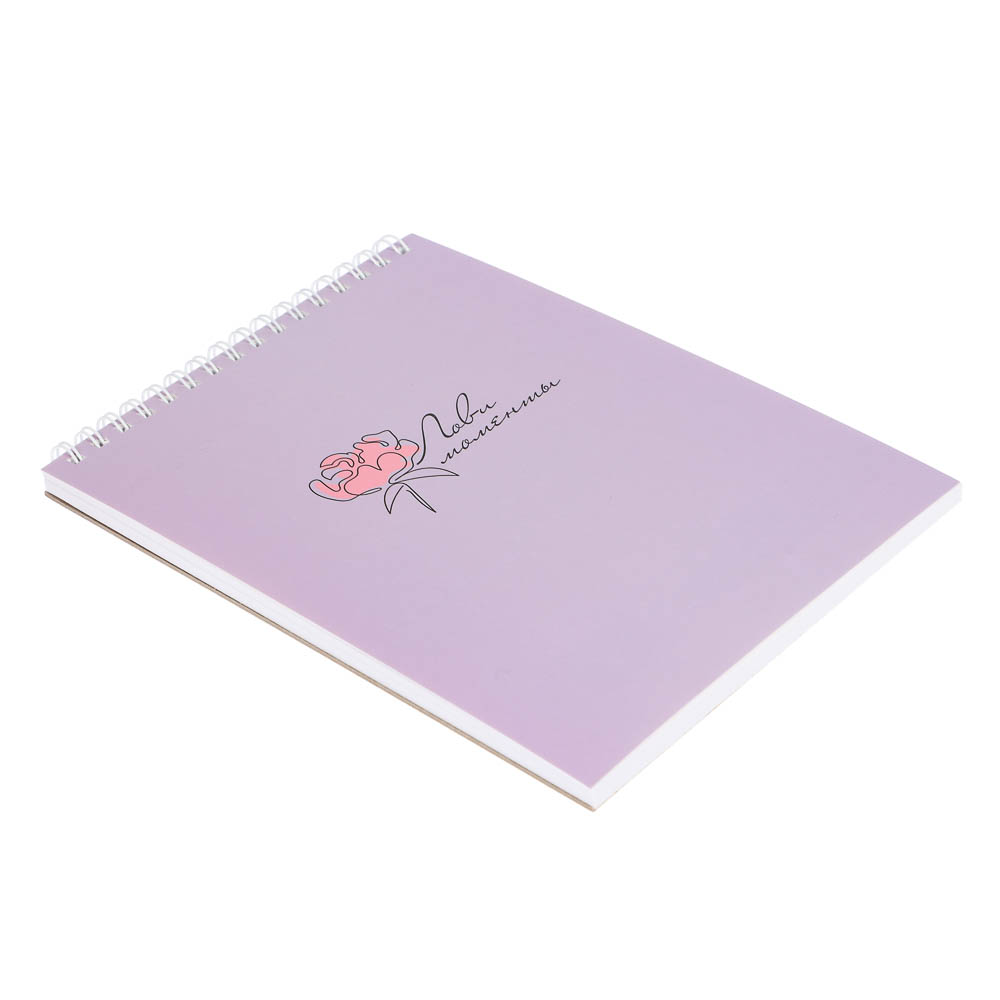 Скетчбук "Botanica", формат А5, 40 л., белый блок, плотн. 120 г/м2,мягкая обл., спираль, в ассорт., арт.№ 515-078