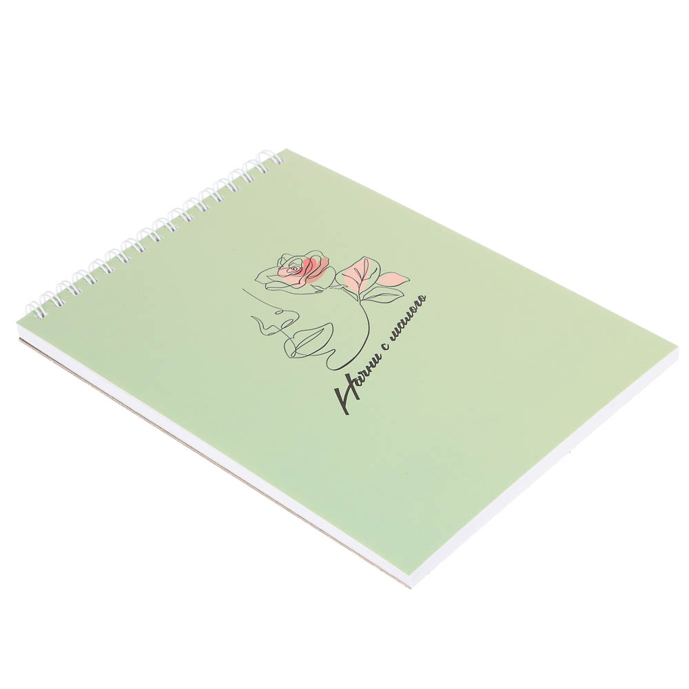 Скетчбук "Botanica", формат А5, 40 л., белый блок, плотн. 120 г/м2,мягкая обл., спираль, в ассорт., арт.№ 515-078