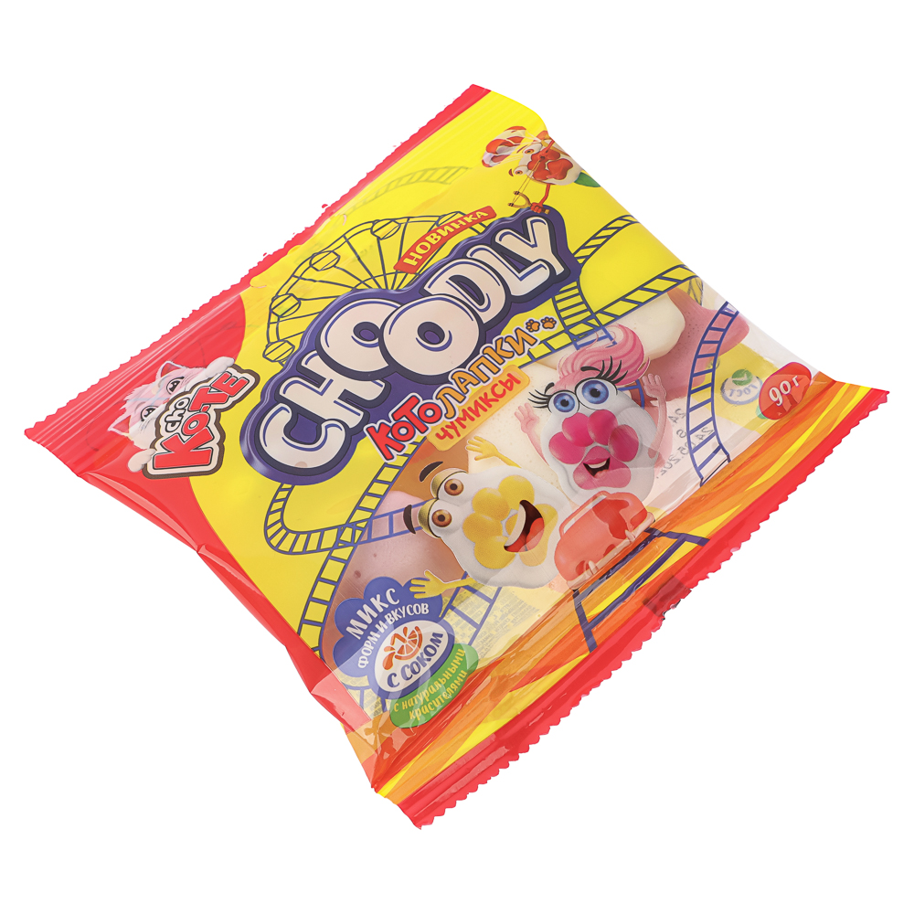 Мармелад жевательный CHOODLY Котолапки, сок 25%, 90г, арт.№ 880-072