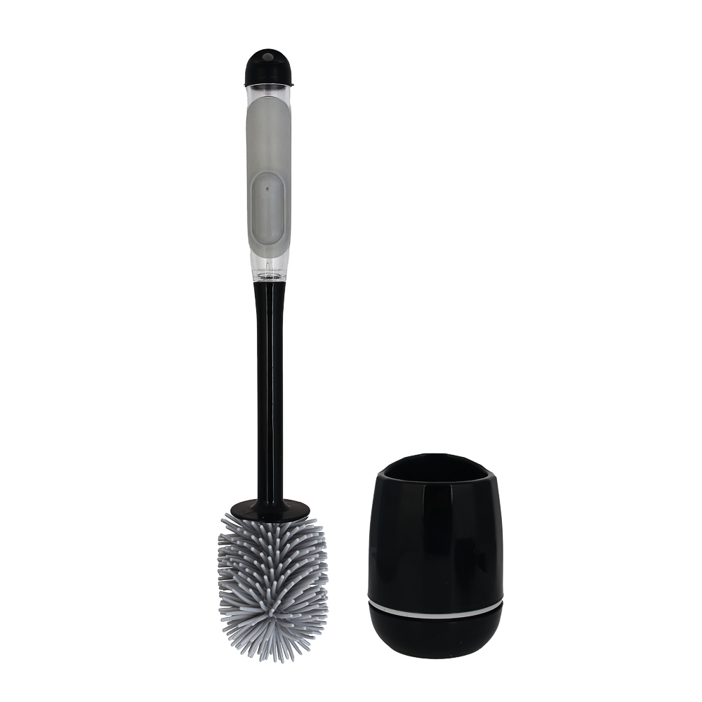 VETTA Ёрш для туалета силиконовый с ёмкостью для чист.средства, крепл.на стену, полипропилен, 45х10с, арт.№ 463-079