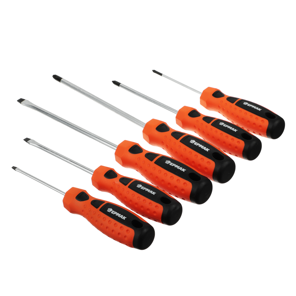 ЕРМАК Набор 6 отверток (PH2x150, SL6x150, PH1x100, SL5x100, PH0x75, SL3x75), арт.№ 651-237