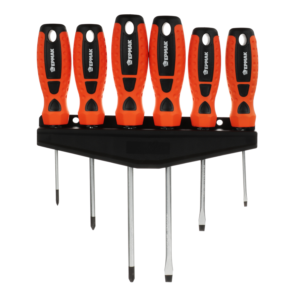 ЕРМАК Набор 6 отверток (PH2x150, SL6x150, PH1x100, SL5x100, PH0x75, SL3x75), арт.№ 651-237