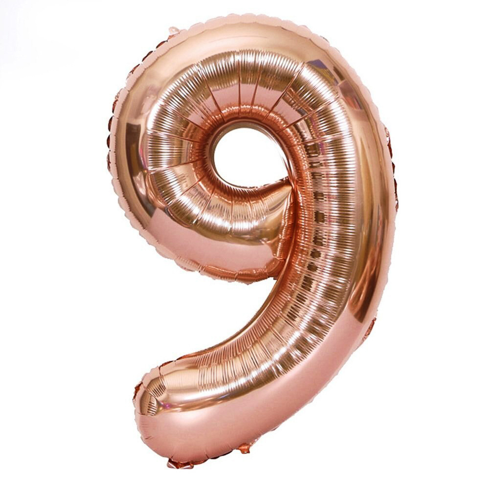 Шар фольгированный Р ЦИФРА 9 40" Металлик Rose Gold, арт.№ 518-149