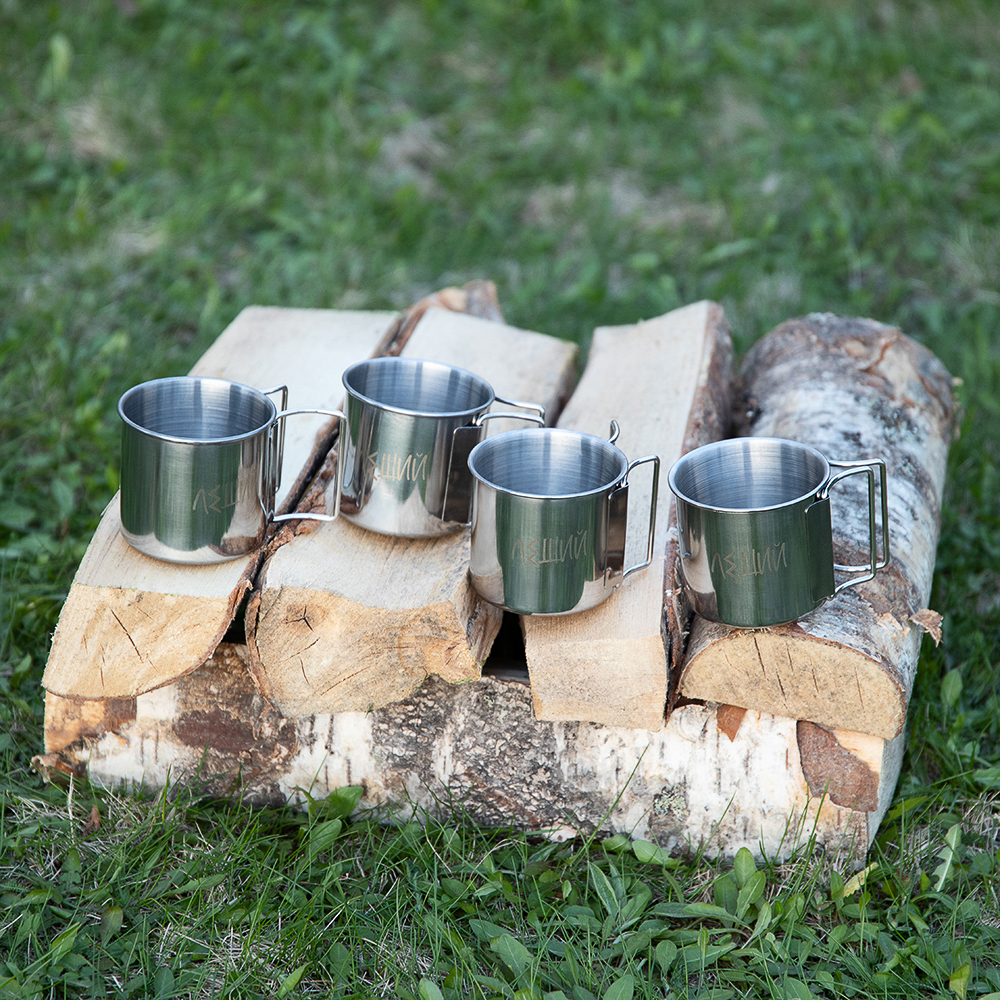 BY Набор кружек 4 в 1, туристических, нерж. сталь 410, арт.№ 123-014