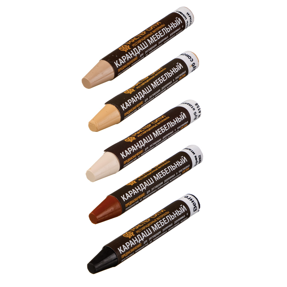 Карандаш мебельный, 6 г, стальная вата, 5 цветов, арт.№ 422-009