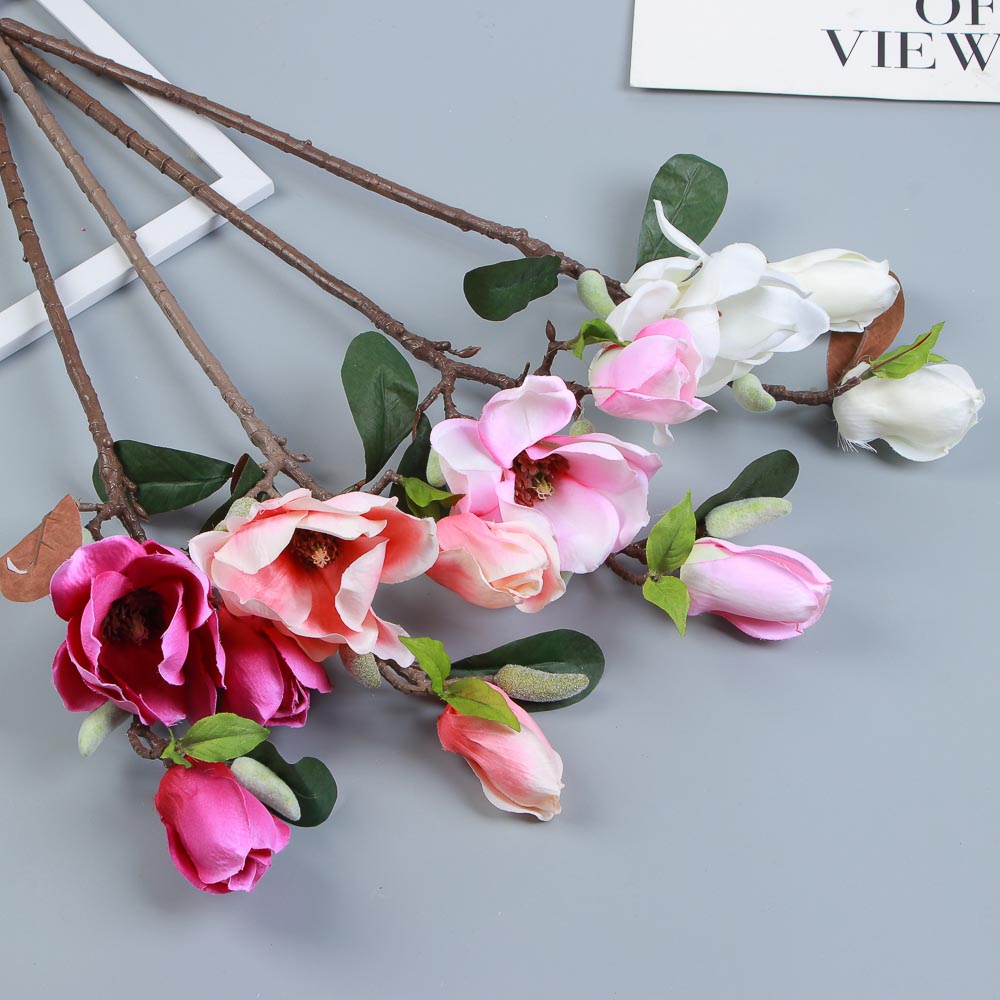 LADECOR Ветка декоративная с хлопком, 57 см, пластик, проволочная основа, арт.1, арт.№ 409-099