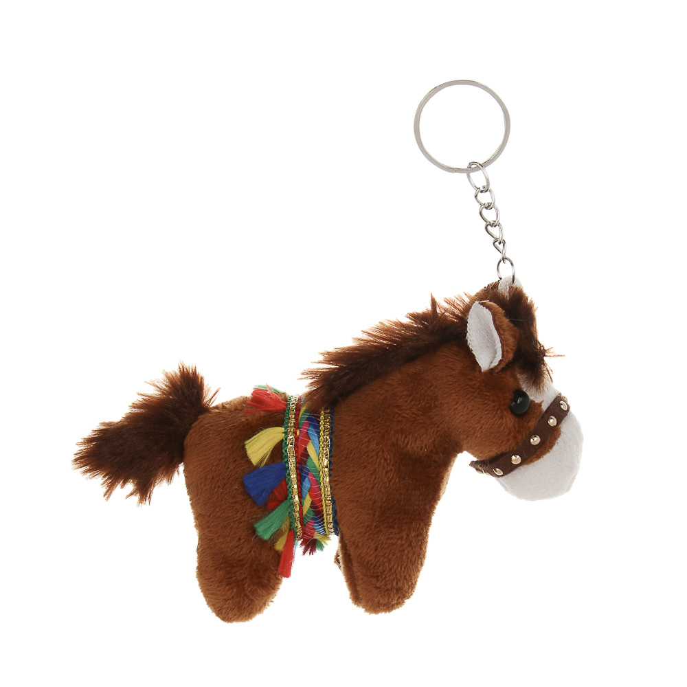 СНОУ БУМ Сувенир мягкий в виде лошадки в попоне 10x11x5 см, полиэстер, 3 дизайна, арт.№ 394-904