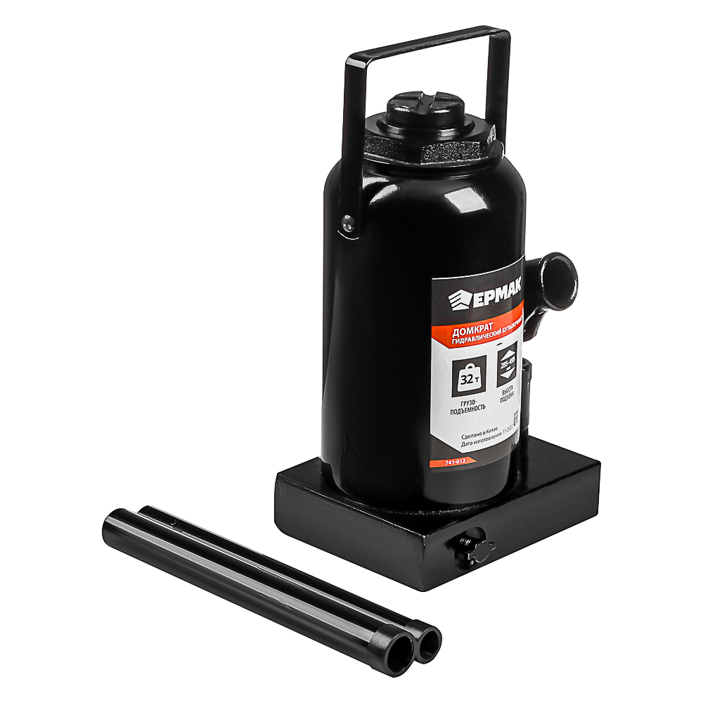 ЕРМАК Домкрат гидравлический бутылочный, 32 т, h подъема 285-495 мм, арт.№ 741-012