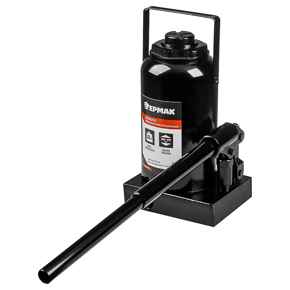 ЕРМАК Домкрат гидравлический бутылочный, 32 т, h подъема 285-495 мм, арт.№ 741-012