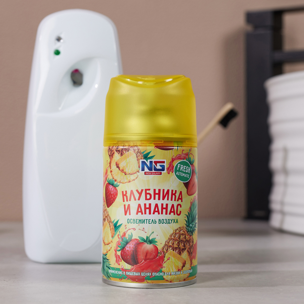 NEW GALAXY Освежитель воздуха Автоматик Fresh 230мл, клубника и ананас, арт.№ 778-137
