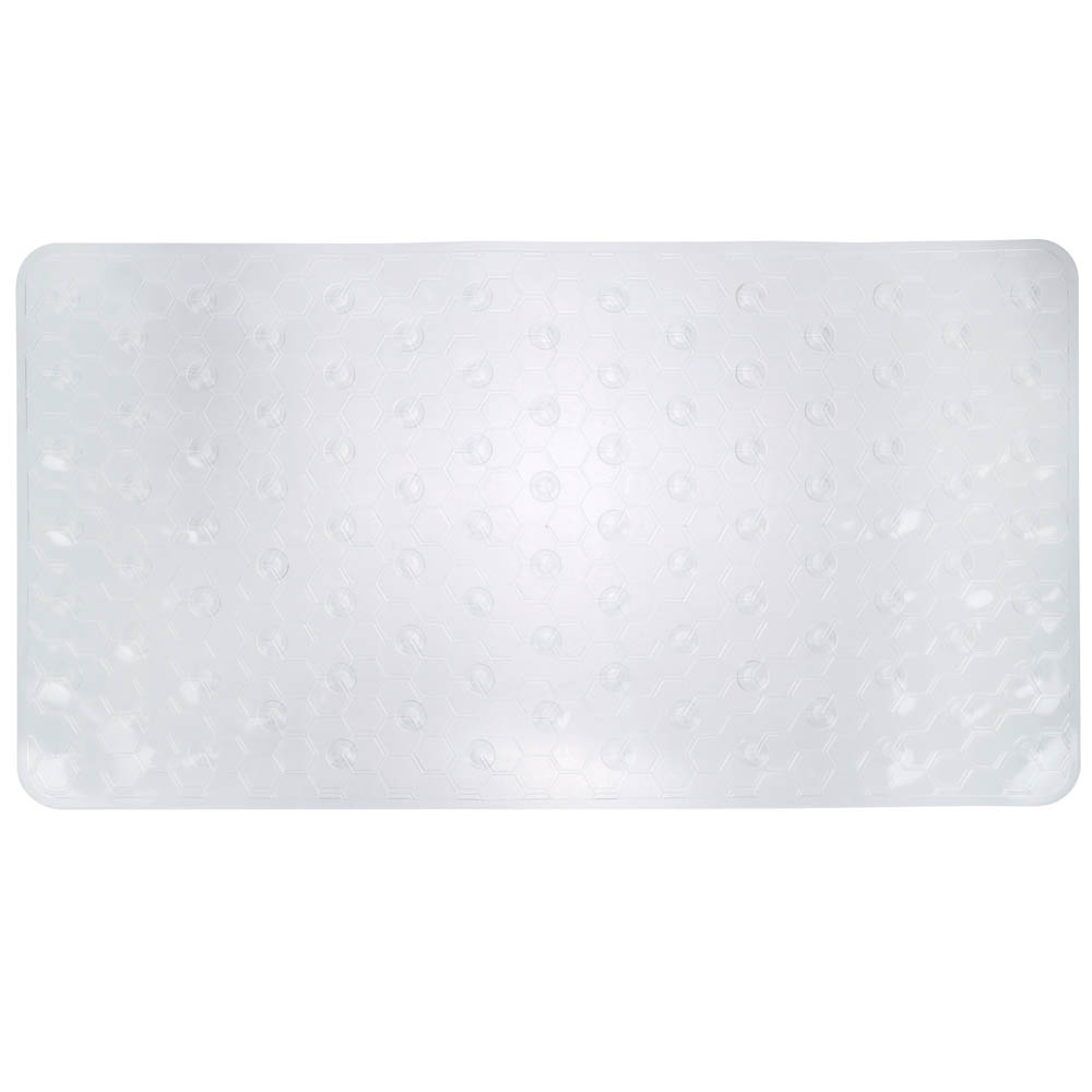 Коврик противоскользящий в ванную "Соты" 67см*37см, прозрачный, арт.№ 403-114