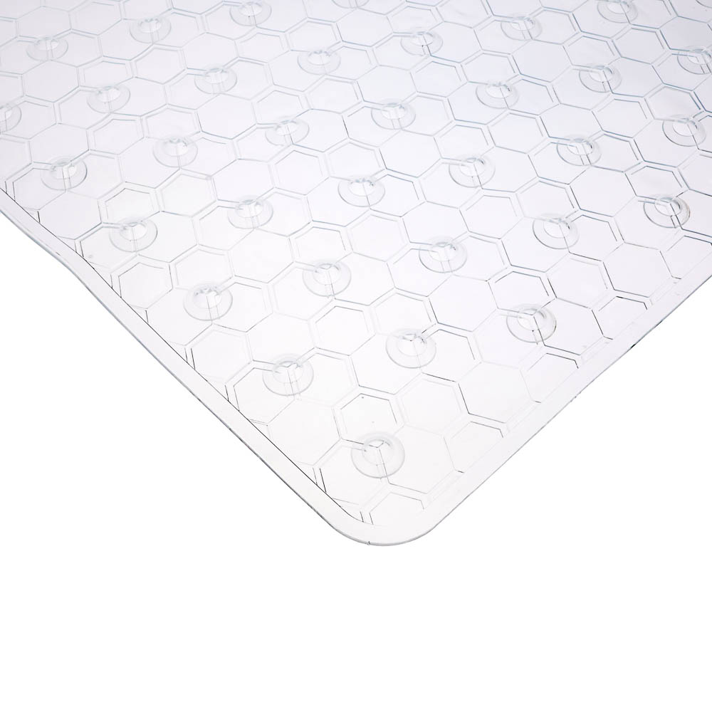 Коврик противоскользящий в ванную "Соты" 67см*37см, прозрачный, арт.№ 403-114