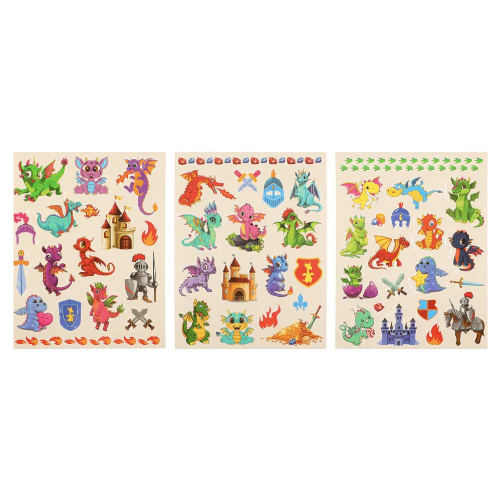 НД ПЛЭЙ Наклейки-татуировки, бумага, 11,8х19см, 2 листа, 4 дизайна, арт.№ 831-018