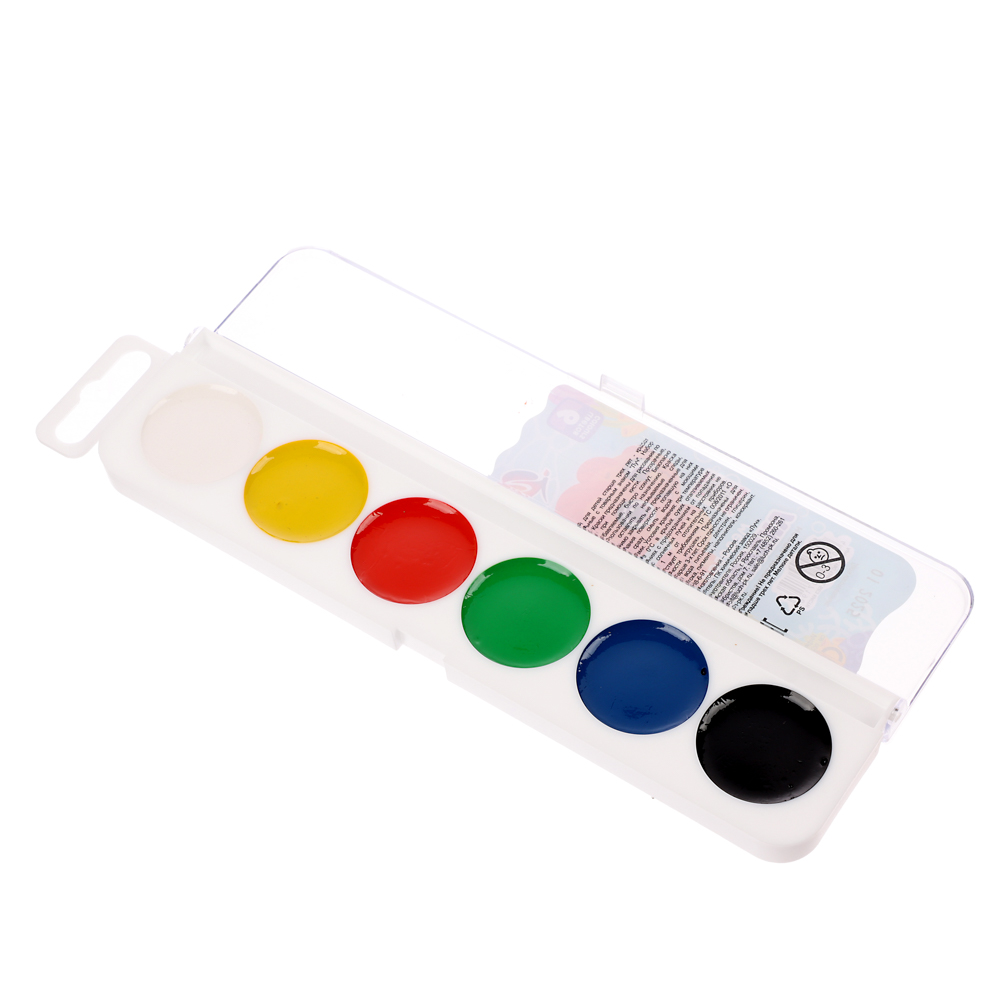 Акварель "ZOO" 6 цв.б/к, пласт. упак., арт.№ 231-099