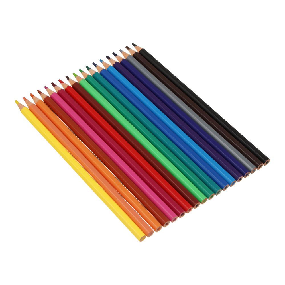 Карандаши пластиковые шестигранные, 18 цв., "Друзья Товарищи", заточенные, цветная коробка, арт.№ 524-336